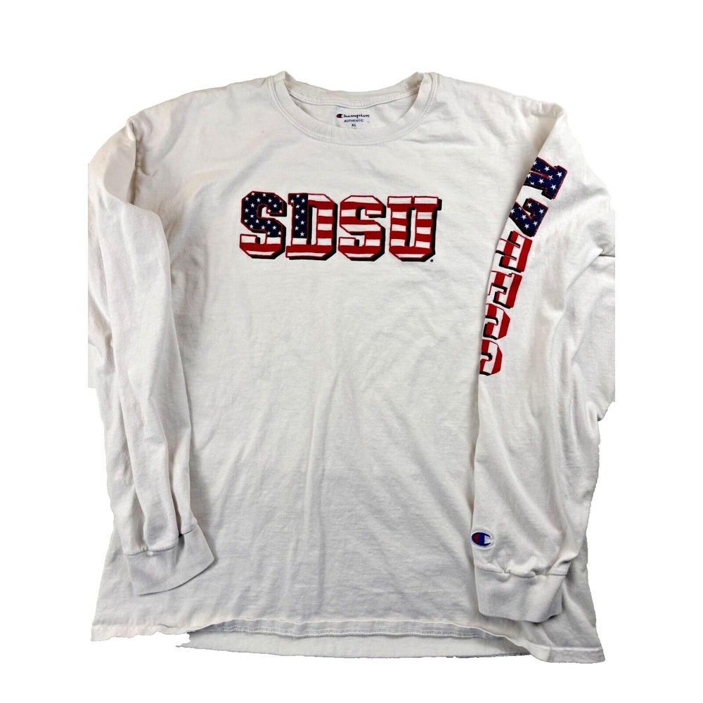 Champion Shirt Unisex XL White San Diego State Aztecs Football‎ Team Pullover
